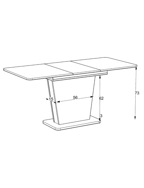 Tavolo allungabile Lali con piano e base rovere e struttura portante finitura cemento 120x75x76H