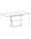 Tavolo allungabile Lali con piano e base rovere e struttura portante finitura cemento 120x75x76H