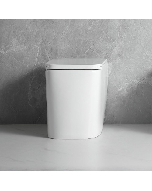 WC a pavimento bianco lucido filo muro scarico a parete FT54D