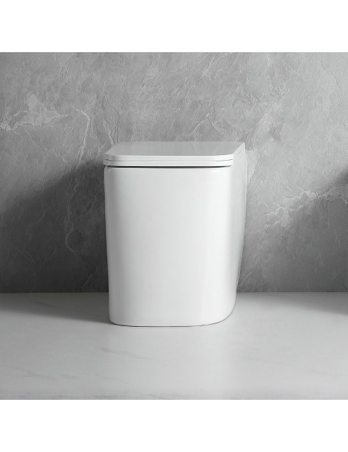 WC a pavimento bianco lucido filo muro scarico a parete FT54D