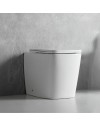 WC a pavimento bianco lucido filo muro scarico a parete FT54D