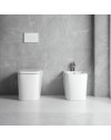 WC a pavimento bianco lucido filo muro scarico a parete FT54D