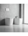 WC a pavimento bianco lucido filo muro scarico a parete FT54D