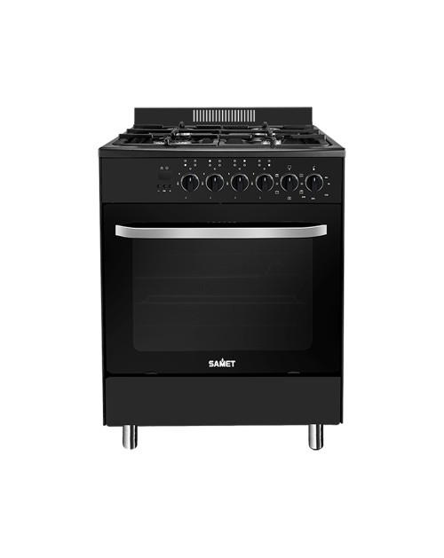 Cucina a Gas Stromboli 60x60 cm nera con Forno Multifunzione Classe A Samet