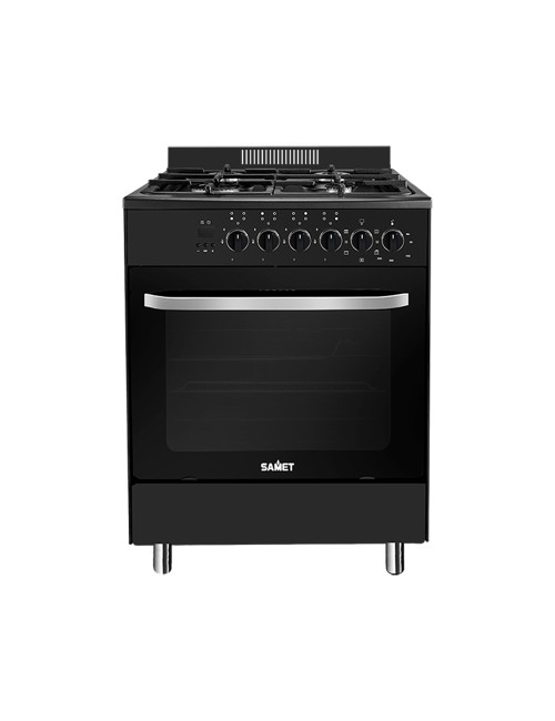 Cucina a Gas Stromboli 60x60 cm nera con Forno Multifunzione Classe A Samet
