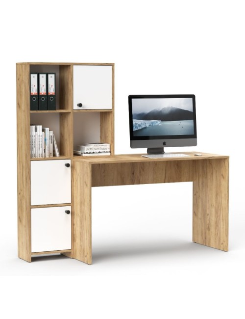 Scrivania con Libreria Halk 156 Colore Rovere Bianco Prezzo