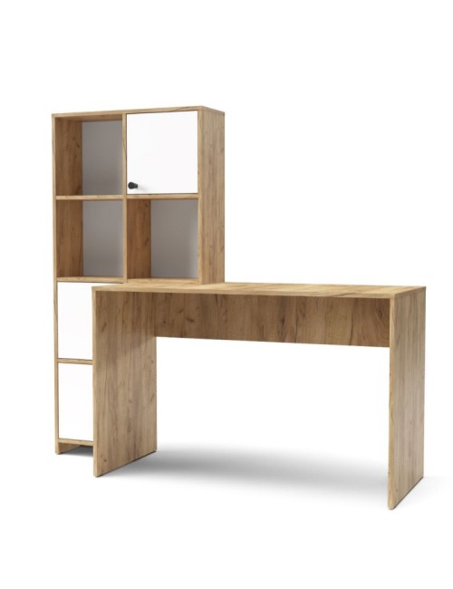 Scrivania con Libreria Halk 156 Colore Rovere Bianco Prezzo