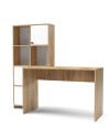 Scrivania con Libreria Halk 156 colore rovere bianco