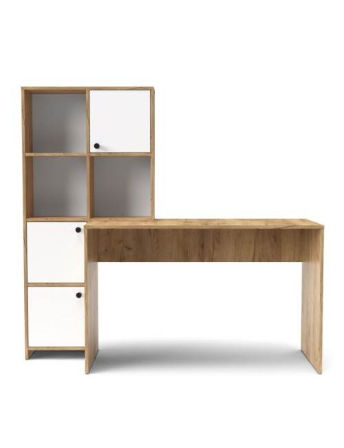 Scrivania con Libreria Halk 156 Colore Rovere Bianco Prezzo