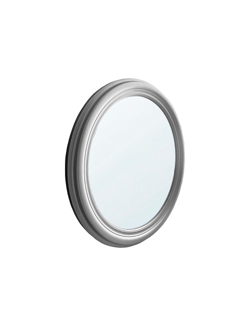 Specchiera Rotonda Verniciata Argento Diametro 98 cm. – Eleganza Scultorea