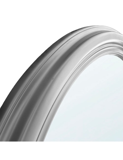 Specchiera Rotonda Verniciata Argento Diametro 98 cm. – Eleganza Scultorea