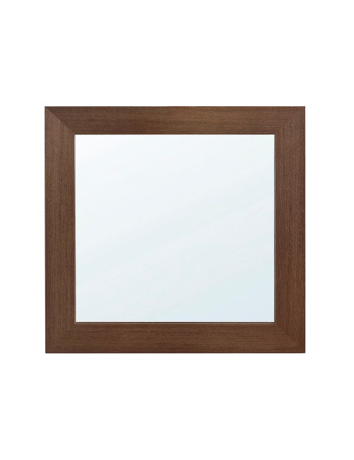 Specchiera Quadrata Plana 90x90 cm con Cornice Larice Tabacco – Design Moderno ed Essenziale