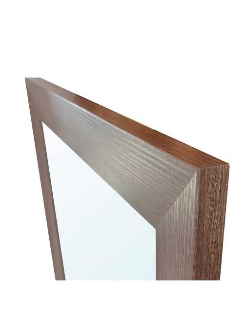 Specchiera Quadrata Plana 90x90 cm con Cornice Larice Tabacco – Design Moderno ed Essenziale