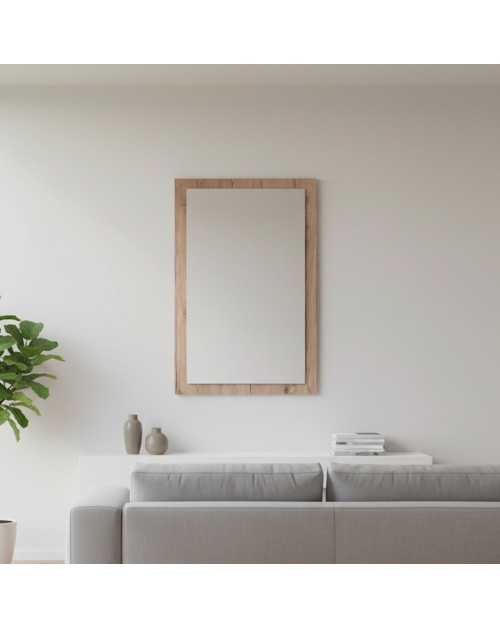 Specchiera Rettangolare 0663 con Cornice Rovere 105x60 cm. – Design Materico e Moderno