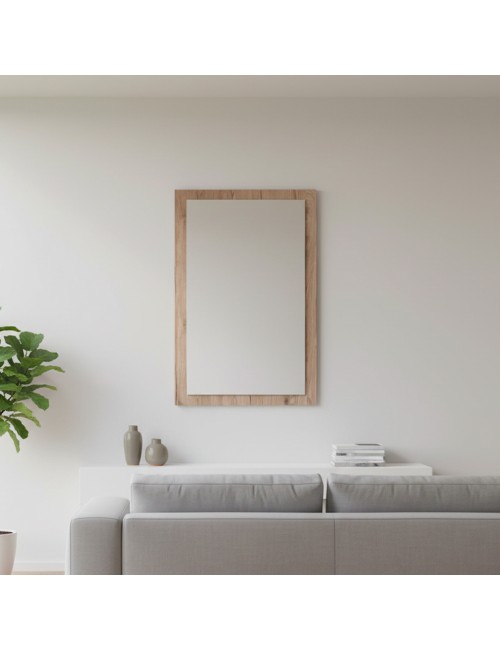 Specchiera Rettangolare 0663 con Cornice Rovere 105x60 cm. – Design Materico e Moderno
