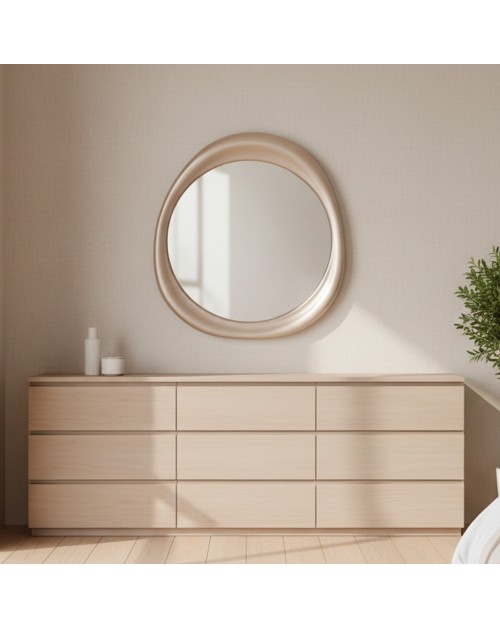 Specchiera Sagomata di Design SP48 88x85 cm Colore Cashmere | Specchio da Parete Moderno a Forma Irregolare