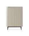 Credenza alta Willa18929 con 2 ante effetto cannettato colore crema 100x40x140H - Eleganza e capienza
