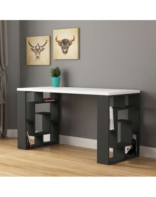 Scrivania Labirent 140 colore antracite bianco