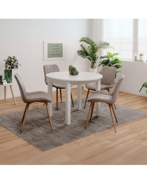 Tavolo rotondo allungabile Coburg 100 100x76x100 cm colore bianco