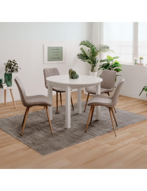 Tavolo rotondo Allungabile Coburg 100 100x76x100 cm colore bianco