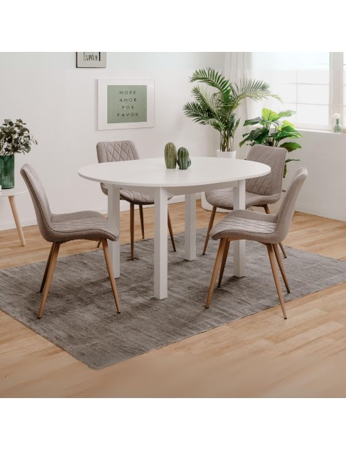 Tavolo rotondo Allungabile Coburg 100 100x76x100 cm colore bianco