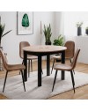 Tavolo rotondo allungabile Coburg100 100x100x76H colore quercia e nero