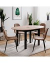 Tavolo rotondo allungabile Coburg100 100x100x76H colore quercia e nero