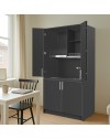 Cucina salvaspazio a scomparsa Fold Evolution colore antracite e elettrodomestici inclusi 125x62x208H
