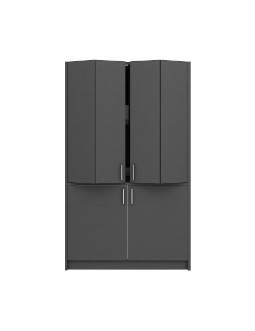 Cucina salvaspazio a scomparsa Fold Evolution colore antracite e elettrodomestici inclusi 125x62x208H