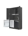 Cucina salvaspazio a scomparsa Fold Evolution colore antracite e elettrodomestici inclusi 125x62x208H