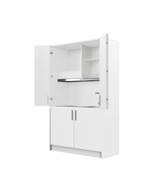 Cucina salvaspazio a scomparsa Fold Evolution colore bianco e elettrodomestici inclusi 125x62x208H