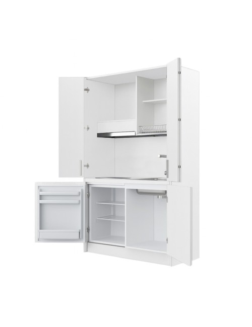 Cucina salvaspazio a scomparsa Fold Evolution colore bianco e elettrodomestici inclusi 125x62x208H
