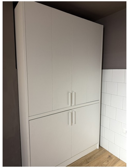 Cucina salvaspazio a scomparsa Fold Evolution colore bianco e elettrodomestici inclusi 125x62x208H