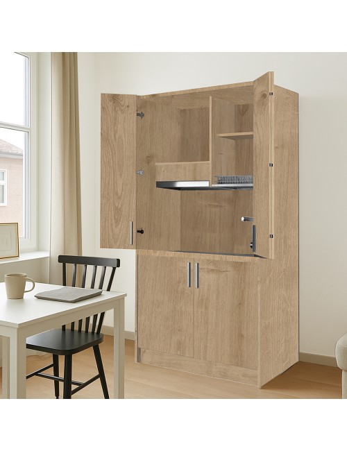Cucina salvaspazio a scomparsa Fold Evolution colore rovere e elettrodomestici inclusi 125x62x208H