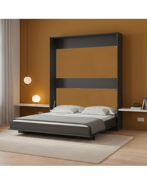 Letto matrimoniale a scomparsa salvaspazio Primer antracite 164x38x221H