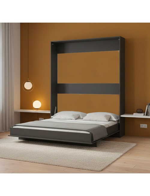 Letto matrimoniale a scomparsa salvaspazio Primer antracite 164x38x221H