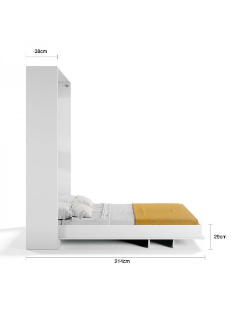 Letto matrimoniale a scomparsa salvaspazio Primer antracite 164x38x221H