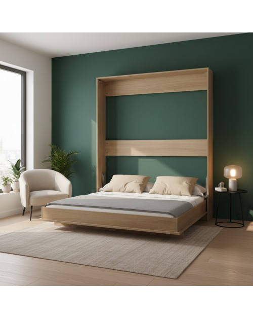 Letto matrimoniale a scomparsa salvaspazio Primer rovere 164x38x221H