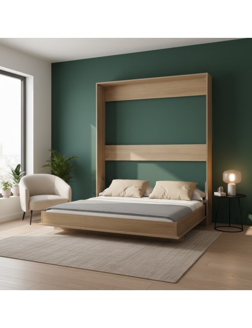 Letto matrimoniale a scomparsa salvaspazio Primer rovere 164x38x221H