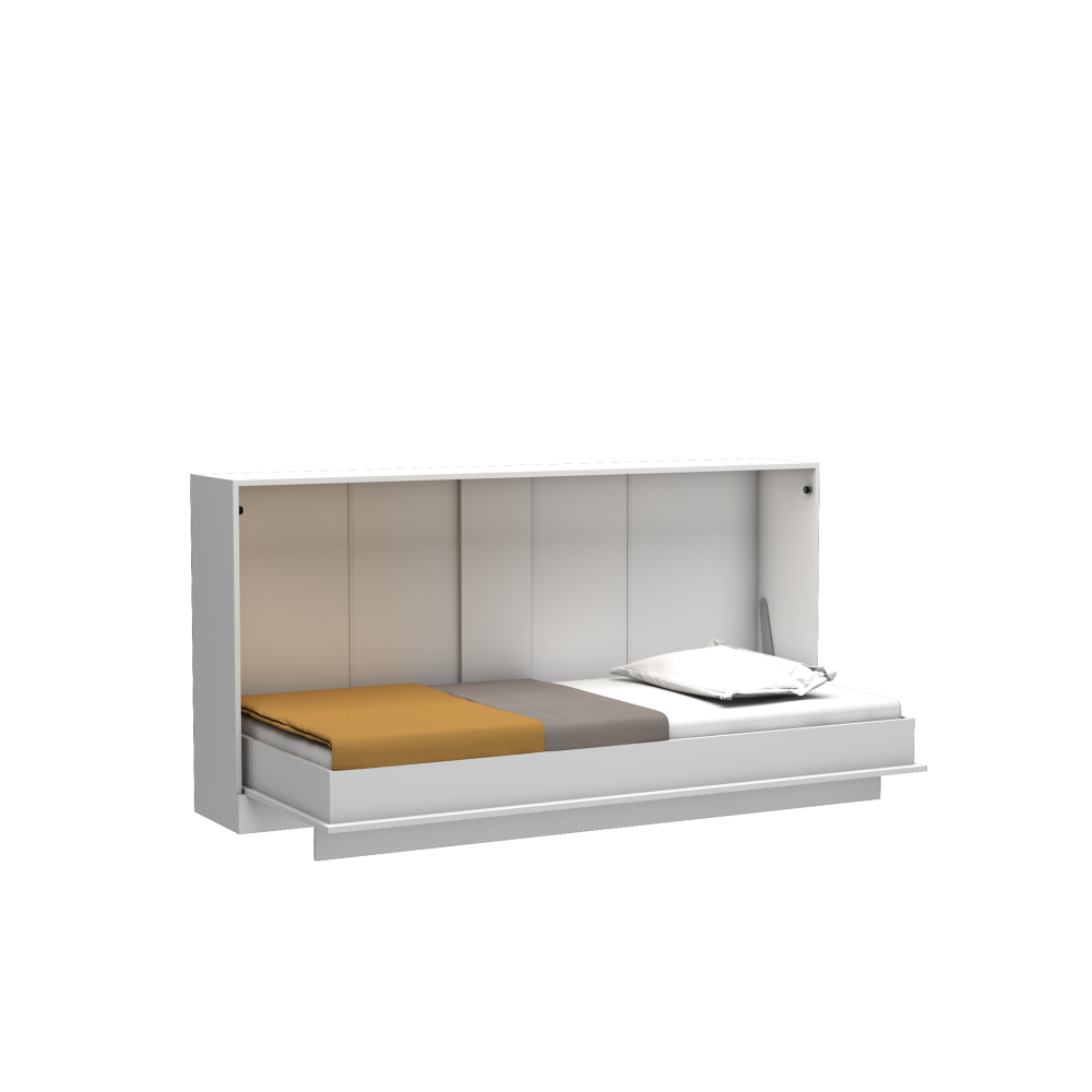 Letto singolo a scomparsa salvaspazio Life bianco 215x38x108H
