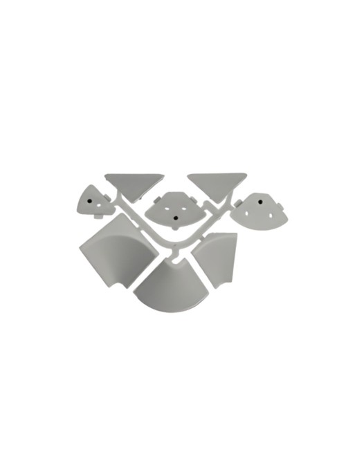 Set connettori e accessori alzatina triangolare da cucina colore alluminio