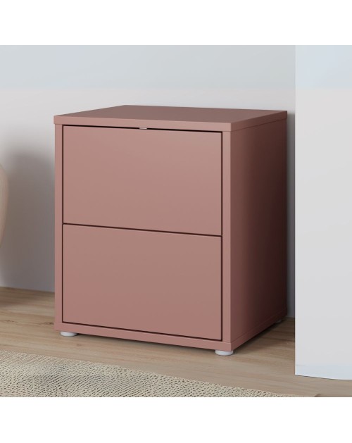 Comodino Medea 2 cassetti terracotta 50x41.5x57.5H