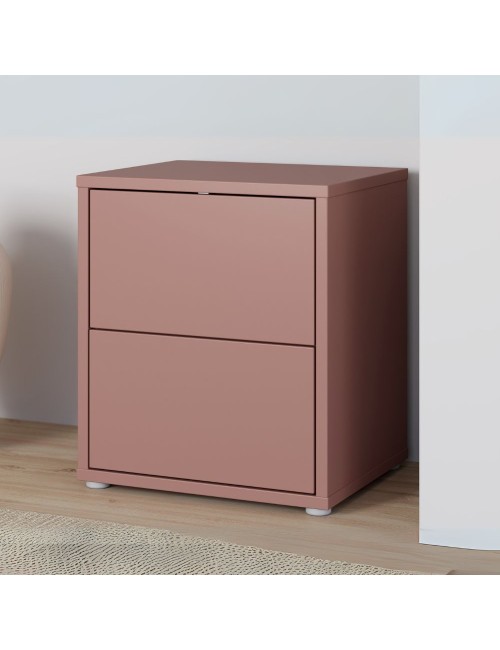 Comodino Medea 2 cassetti terracotta 50x41.5x57.5H
