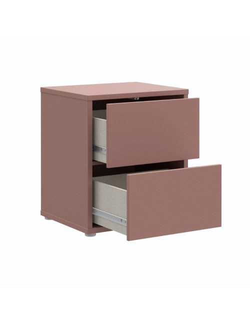 Comodino Medea 2 cassetti terracotta 50x41.5x57.5H