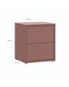 Comodino Medea 2 cassetti terracotta 50x41.5x57.5H