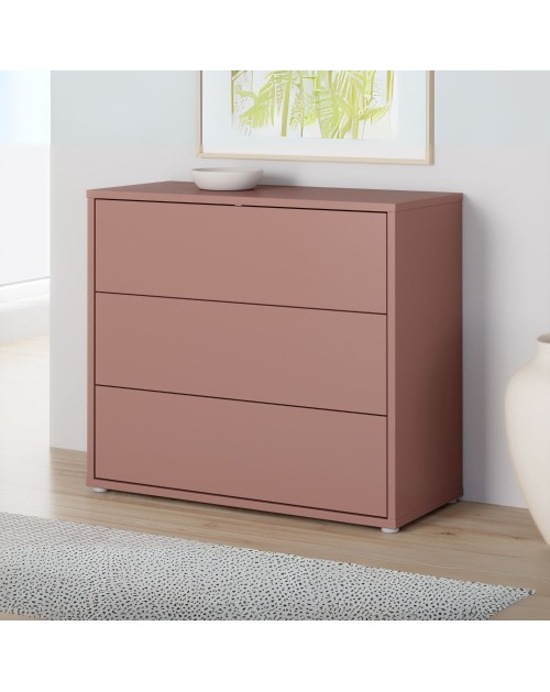 Cassettiera Medea 3 cassetti terracotta 95x41.5x83 – Stile e funzionalità