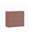 Cassettiera Medea 3 cassetti terracotta 95x41.5x83 – Stile e funzionalità