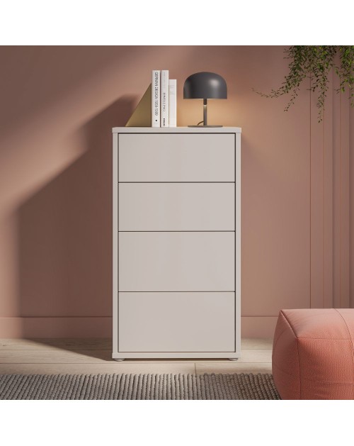 Cassettiera Medea 4 cassetti cashmere 55x35x99 – Stile e funzionalità