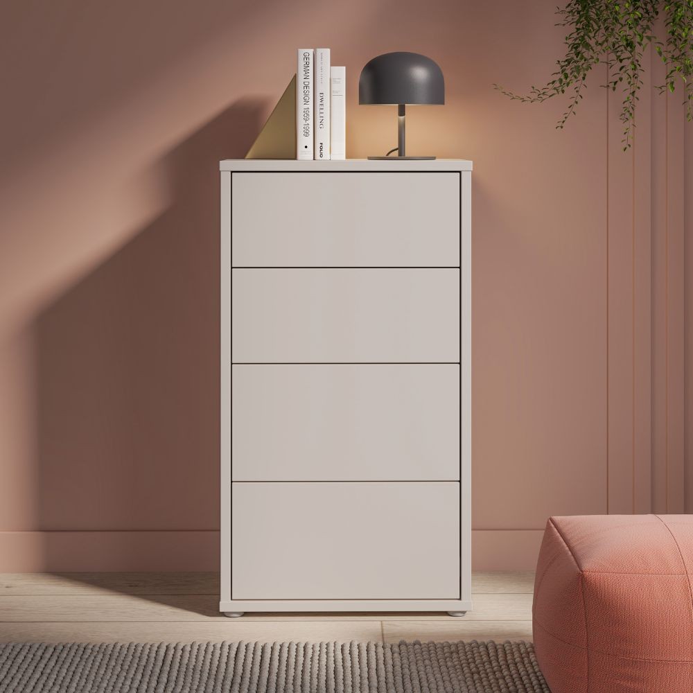 Cassettiera Medea 4 cassetti cashmere 55x35x99 – Stile e funzionalità