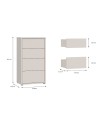Cassettiera Medea 4 cassetti cashmere 55x35x99 – Stile e funzionalità